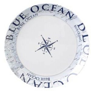 Assiette plate mélam. Brunner Blue Ocean diam. 25 cm