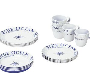 Service vaisselle en mélamine Brunner Blue Ocean 16 pcs.