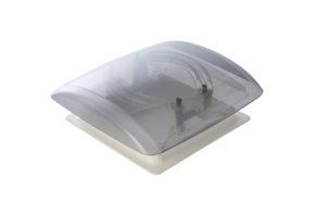 Auvent MPK VisionVent S pro 27 P découpe 28 x 28 cm, blanc, capot verre fumé