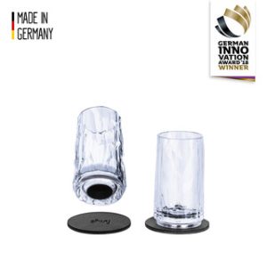 Verres magn. plastique silwy SECCO _lot de 2_ Hightech 4 cl
