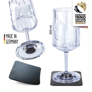 Verres magn. plastique silwy VIN lot de 2 Hightech 300 ml, transparent