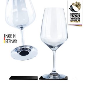 Verres cristal magnét. Silwy BORDEAUX par 2 verres _0,65 l_ et 2 pads en gel nano-métal