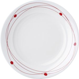 Assiette creuse mélam. Brunner Cosmic, diam. 21 cm coul. blanc / rouge