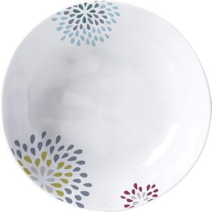 Assiette creuse mélam. Brunner Belfiore, diam. 21 cm coul. blanc / bleu / gris