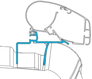 Kit d’adaptateur, 3 pièces pour store de toit Dometic PerfectRoof 2000 + 2500 VW Crafter à partir de 2017
