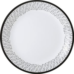 Assiette plate mélam. Brunner Pralin, diam. 25 cm blanc/noir