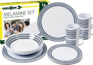 Service vaiss. Brunner Bluebay 16 pièces blanc/bleu