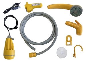 Douche mobile H.A.B.A avec batterie, jaune/gris