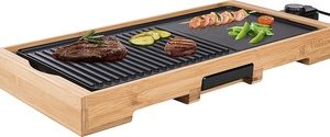 Grill/barbec. de table TRISTAR Bambou plaque de cuisson XL 51 x 25,4 cm