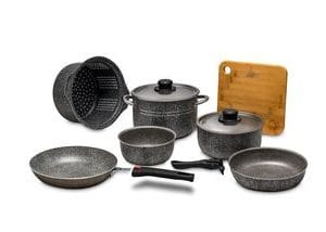 Batterie cuisine BEAVER BRAND Modula 22 Stonerock 10 pcs, coloris stonegrey