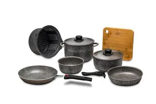 Batterie cuisine BEAVER BRAND Modula 22 Stonerock 10 pcs, coloris stonegrey