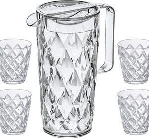 Pichet +gobelet koziol CRYSTAL Pichet 1,6l + 4 gobelets 250ml Farbe crystal clear