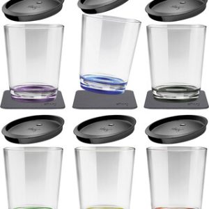 Gobelet silwy 250 ml aimant-plastique Lot de 6 + couvercle Coul. multicolour