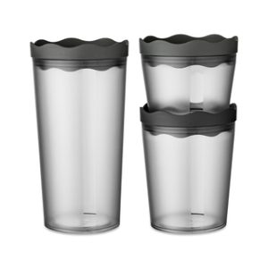 Boîtes conserv koziol Prince Lot de 3, Oslo couleur nature ash grey