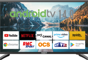 Téléviseur SMART TV 22 pouces Android 14.0 noir