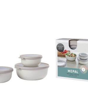 Set boîtes multifonction MEPAL Cirqula rondes 3 pièces couleur nordic White