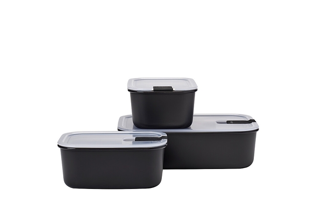 Kit boîtes cons MEPAL easyclip 3 pcs, coloris nordic black 2 x 450 ml + 1 x 1 000 ml